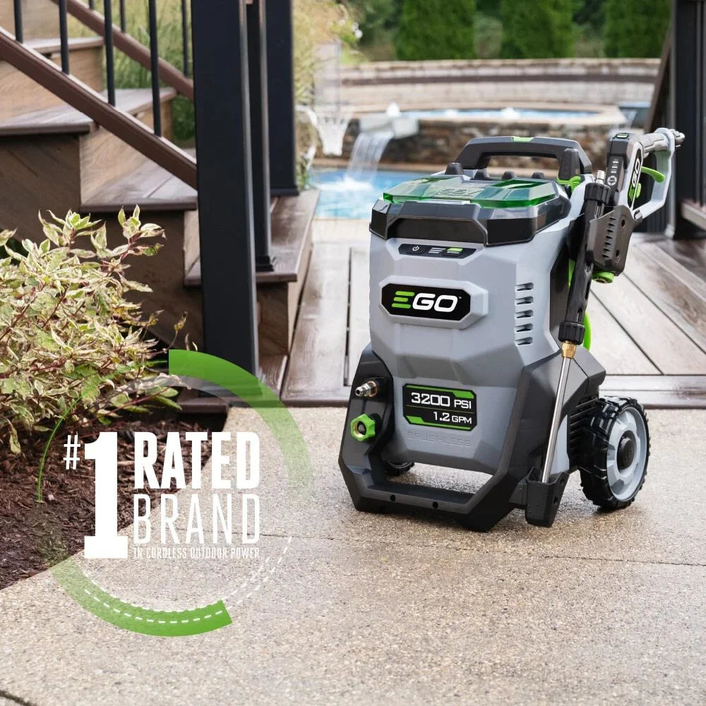 Ego Power+ 3200 Psi 1.2 Gpm Battery Powered Cold Water Pressure Washer With 5 Spray Nozzles Bare Tool
