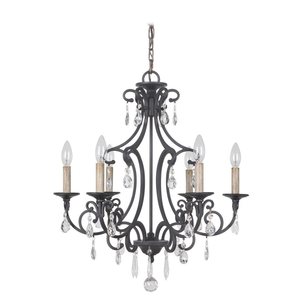 38926-MBK-Craftmade Lighting-Bentley - Six Light Chandelier -Traditional Installation
