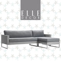 Elle Decor Tropez 2 Pc Outdoor Patio Sectional Set with Cushions, Gray