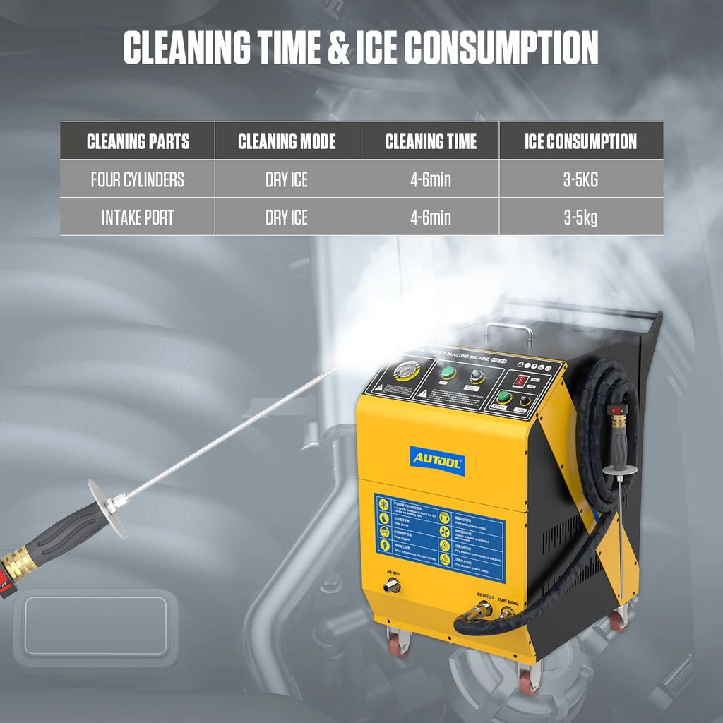 AUTOOL HTS558 Walnut Sand Carbon Deposition Clean Machine Walnut Shell Media Powder Sandblasting Machine Automotive Engine Intake Pipe Valve De-Carbon Cleaning Machine for Rust Grime Paint Removing