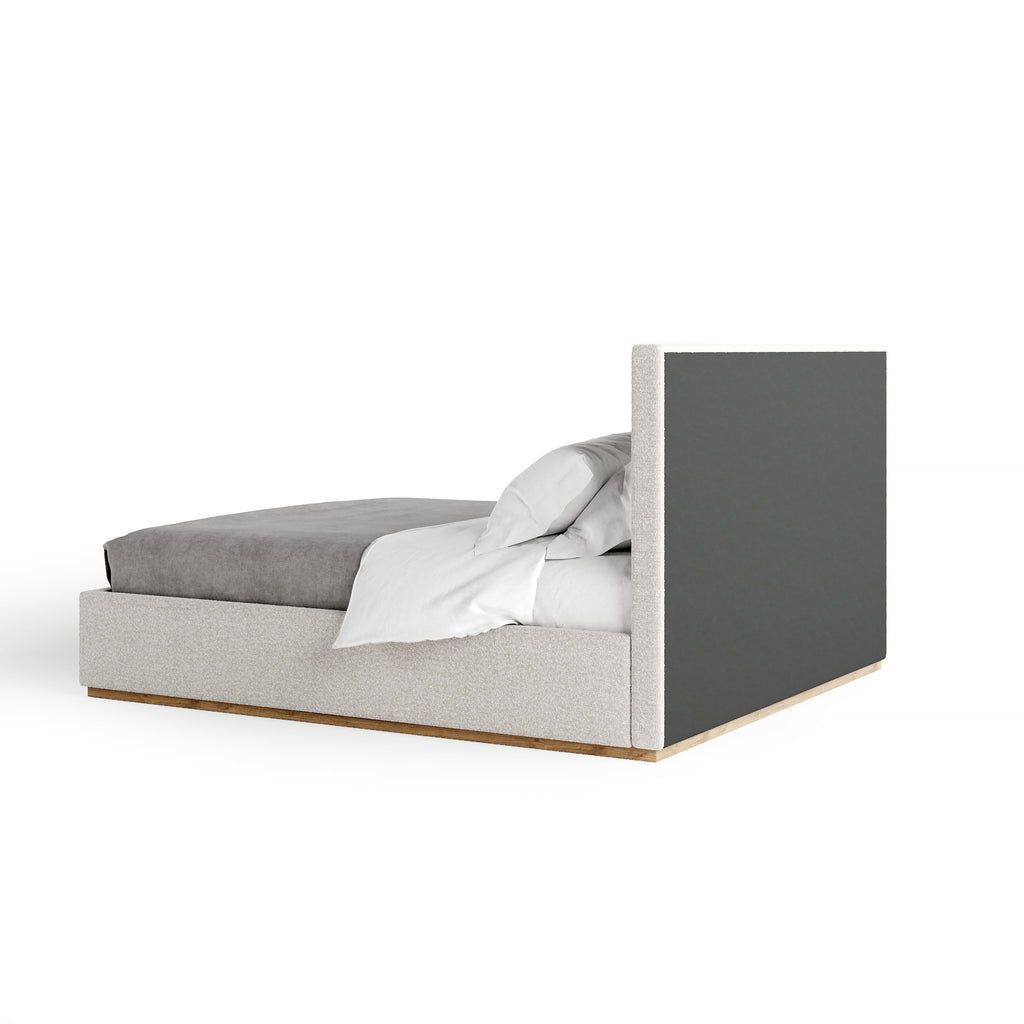 Modern King Bed Frame with Headboard - Upholstered King Size - Monaco Bed - Free Assembly, Sturdy Wood Platform Bedframe, Strong Wooden Slats, Strong Weight Capacity, Non-Slip and Noise-Free