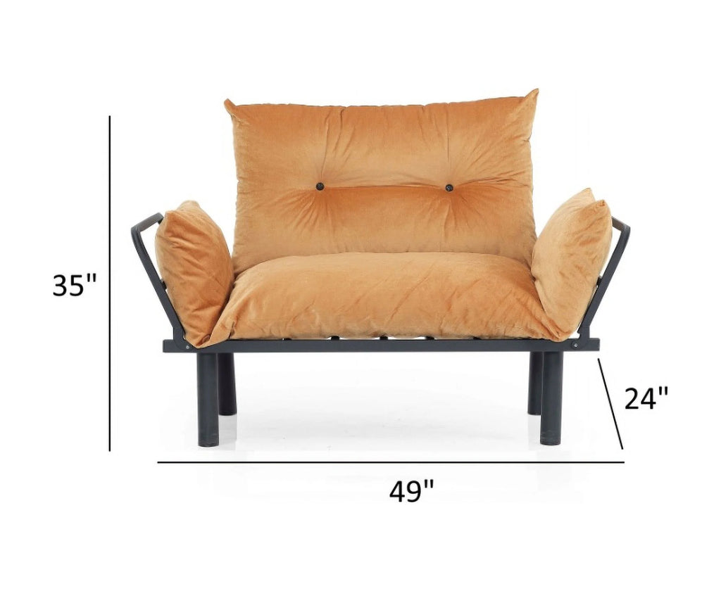 JINS&VICO Futon Love Seats with Adjustable Backrest, 2 Seat Convertible Sofa for Living Room, Small Space, Offices, Dorm, Studio,Sofa Chair(Pink)