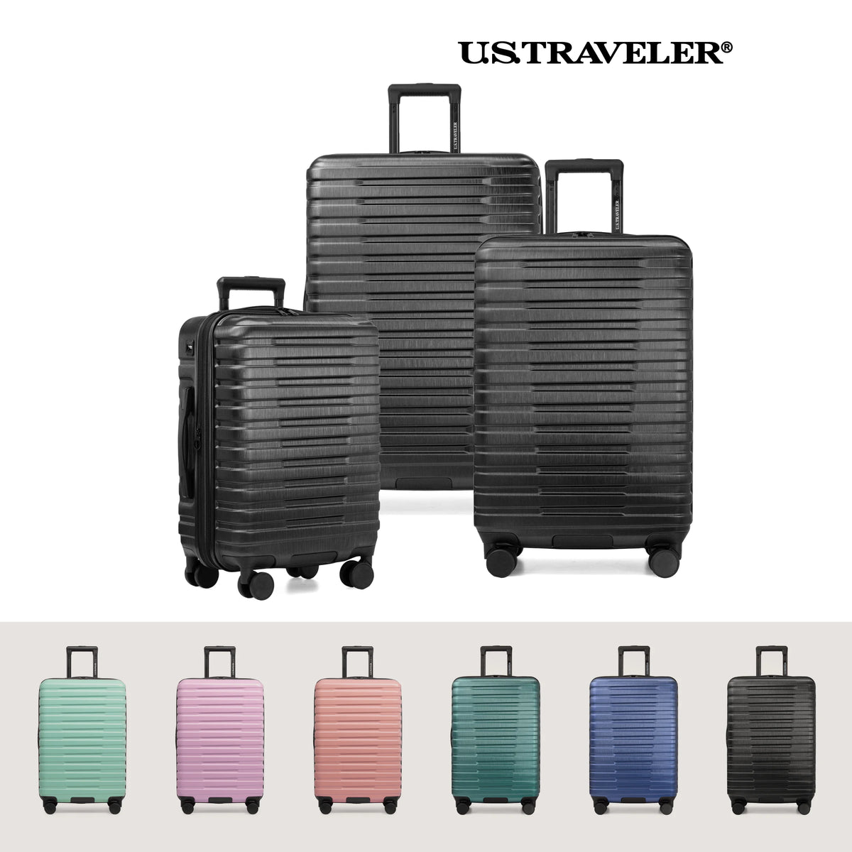 U.S. Traveler Boren Hardside Rugged Spinner Luggage, Lavender, 30" Checked Large