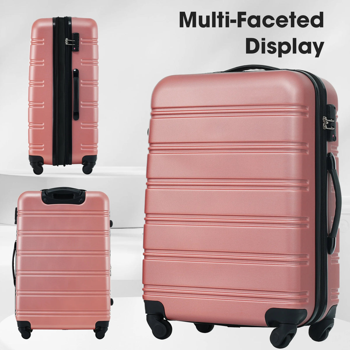 Luggage Sets 3 Piece, Hardside Expandable Ultra Durable PC Lightweight Carry On, Travel Suitcase Set with TSA Lock Spinner Wheels, Multicolor Purple