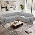 HDCAXKJ Washable L Shape Sofa Covers Reversible Sectional Couch Covers Corner Sofa Slipcovers Blankets Sofa Cover for Living Room Home Decor,91"x252",Gray