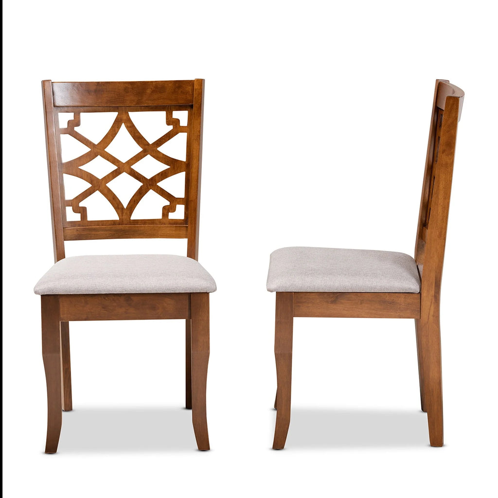Baxton Studio Mael Dining Chair, Set of 2, Grey