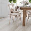 Merrick Lane X-Back Bistro Style Wooden High Back Dining Chair in Lime Wash, Wood