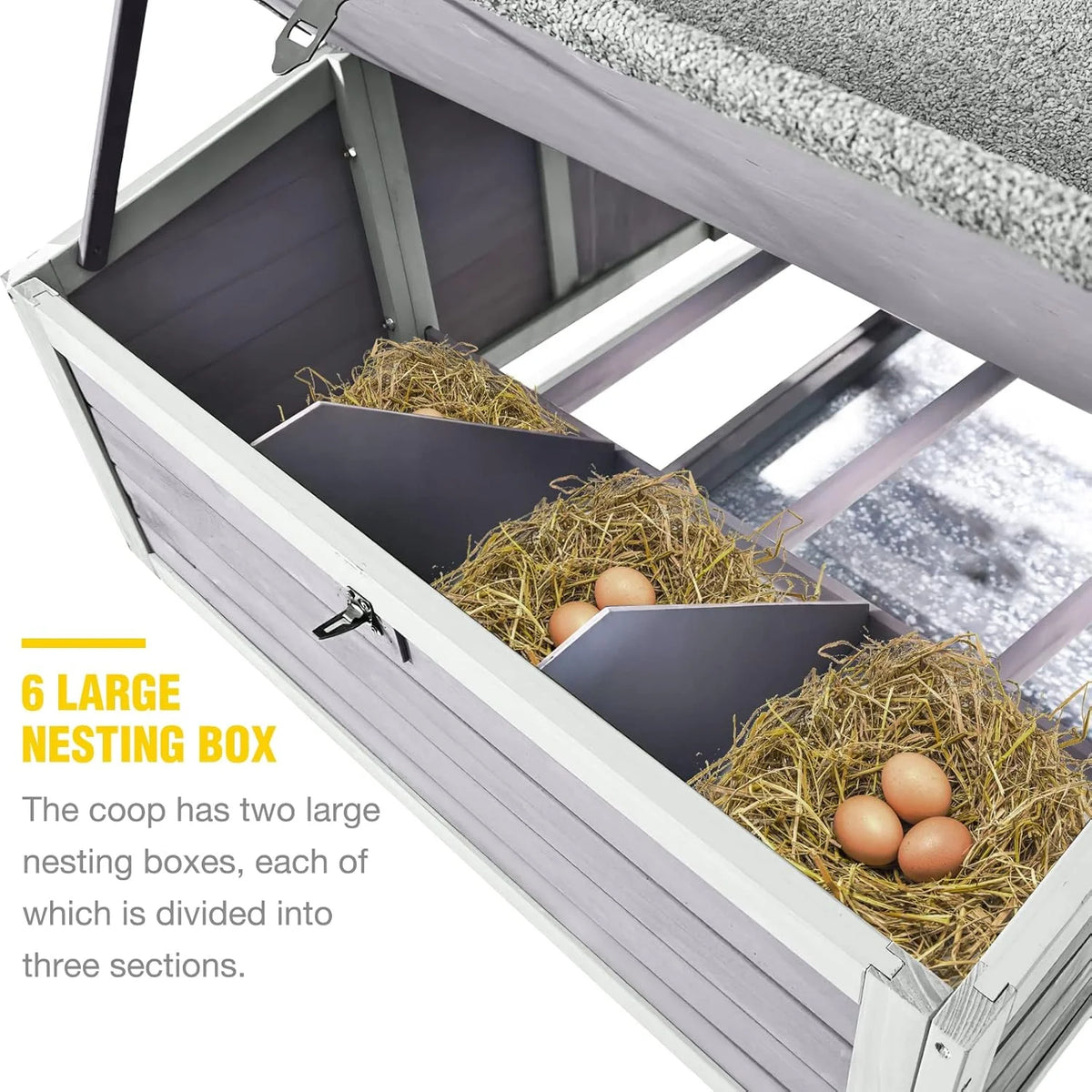 Aivituvin Chicken Coop Extra Large Chicken House Outdoor Poultry Cage for 8-10 Chickens
