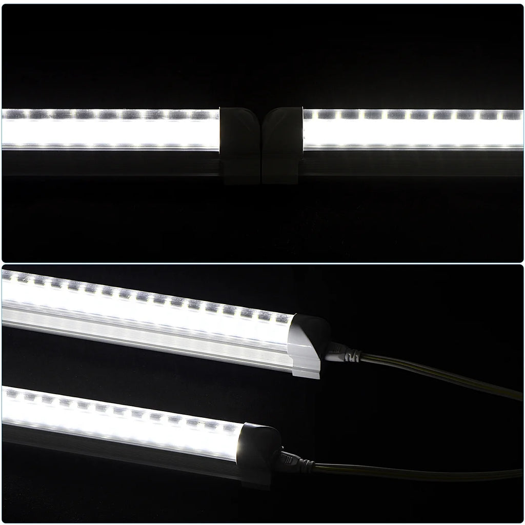 (10-Pack) 8ft LED Shop Light Fixture, V Shape 150W 18800LM 6000K ( Cold White),8 Foot , 96'' T8 Integrated LED Tube, Linkable Led Bulbs for Garage, Warehouse, Plug and Play, Clear Lens