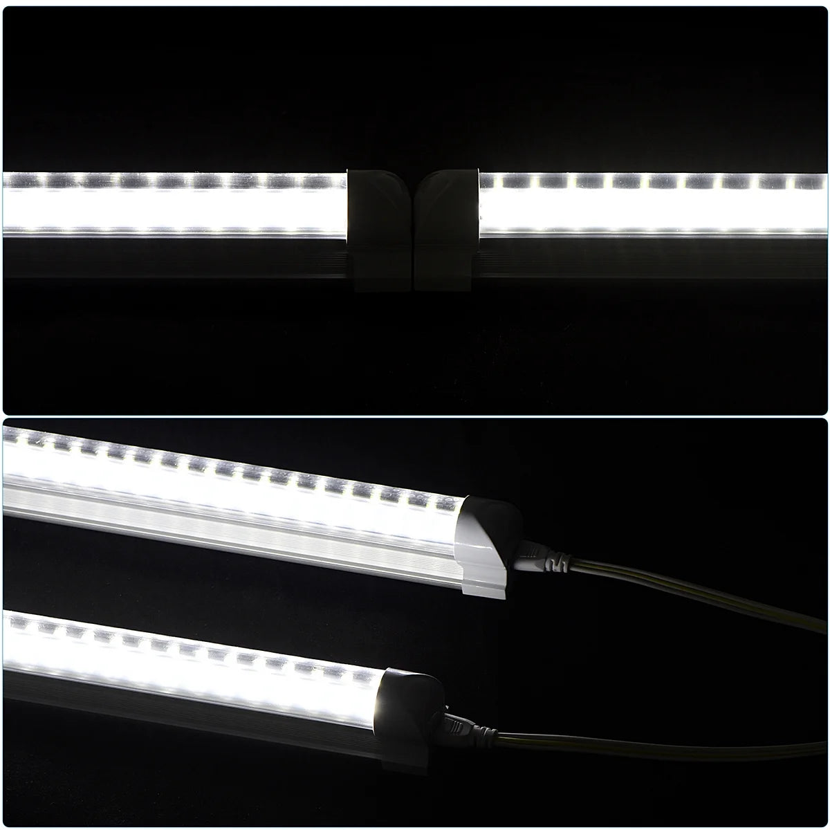(10-Pack) 8ft LED Shop Light Fixture, V Shape 150W 18800LM 6000K ( Cold White),8 Foot , 96'' T8 Integrated LED Tube, Linkable Led Bulbs for Garage, Warehouse, Plug and Play, Clear Lens