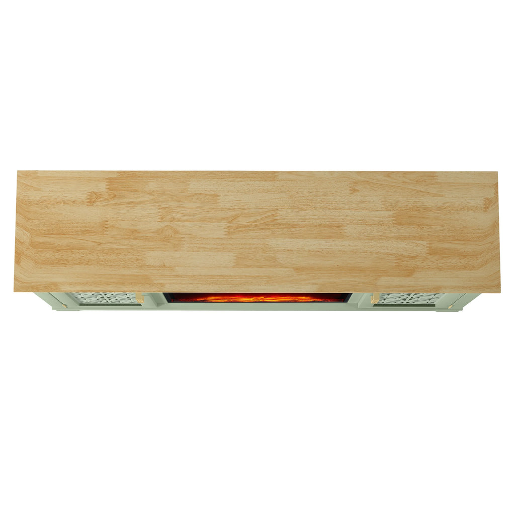 FESTIVO Farmhouse TV Stand with Electric Fireplace for up to 65" TVs -Grey