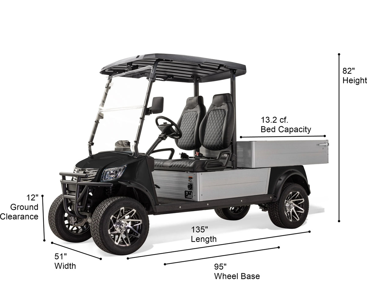 Massimo MVR Cargo Max Electric Utility Golf Cart 48V 5kW Motor - Blue
