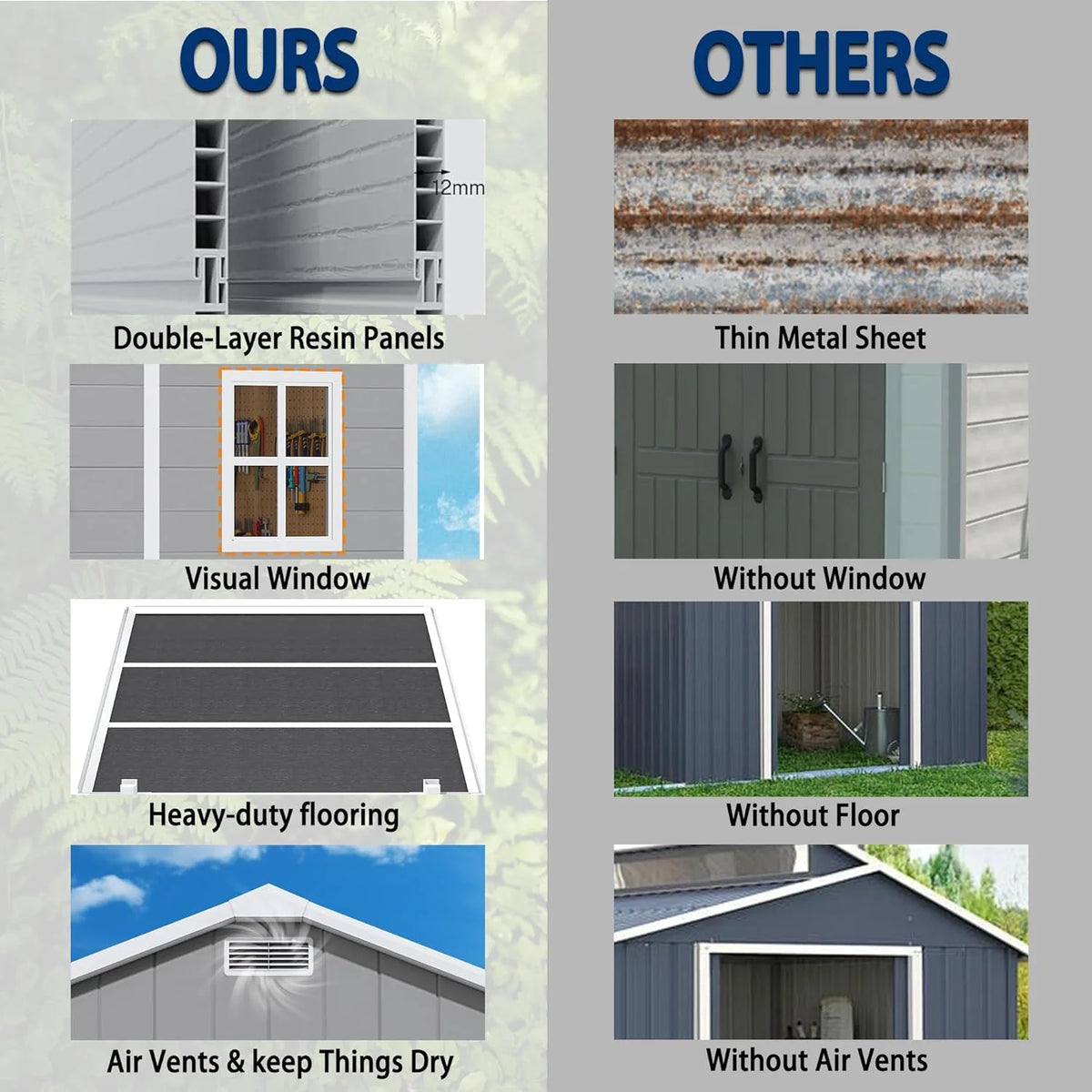 9 x 5.8 FT Outdoor Storage Shed, Linor Resin Shed with Floor, Window, and Vents, Weather-Resistant Garden Shed for Garden Tool Outside Sheds, Bike Shed, Backyard Shed