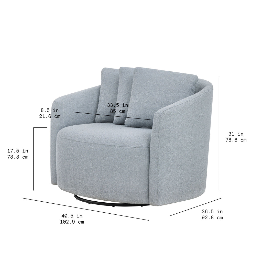 Beautiful Drew Accent Chair by Drew Barrymore, Cream Boucle