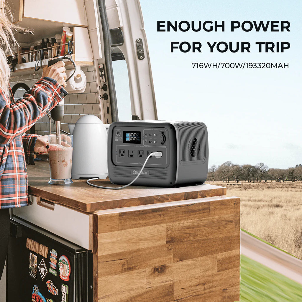 BLUETTI PS72 700W Portable Power Station, 716Wh LiFePO4 Power Station, Best Solar Generator for Home Backup, Off-Grid Living, Camping