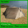 Top Lander 4 Person Tents for Camping Waterproof with Two Porch Hot Tent Bushcraft Shelter 4 Season Family Tent