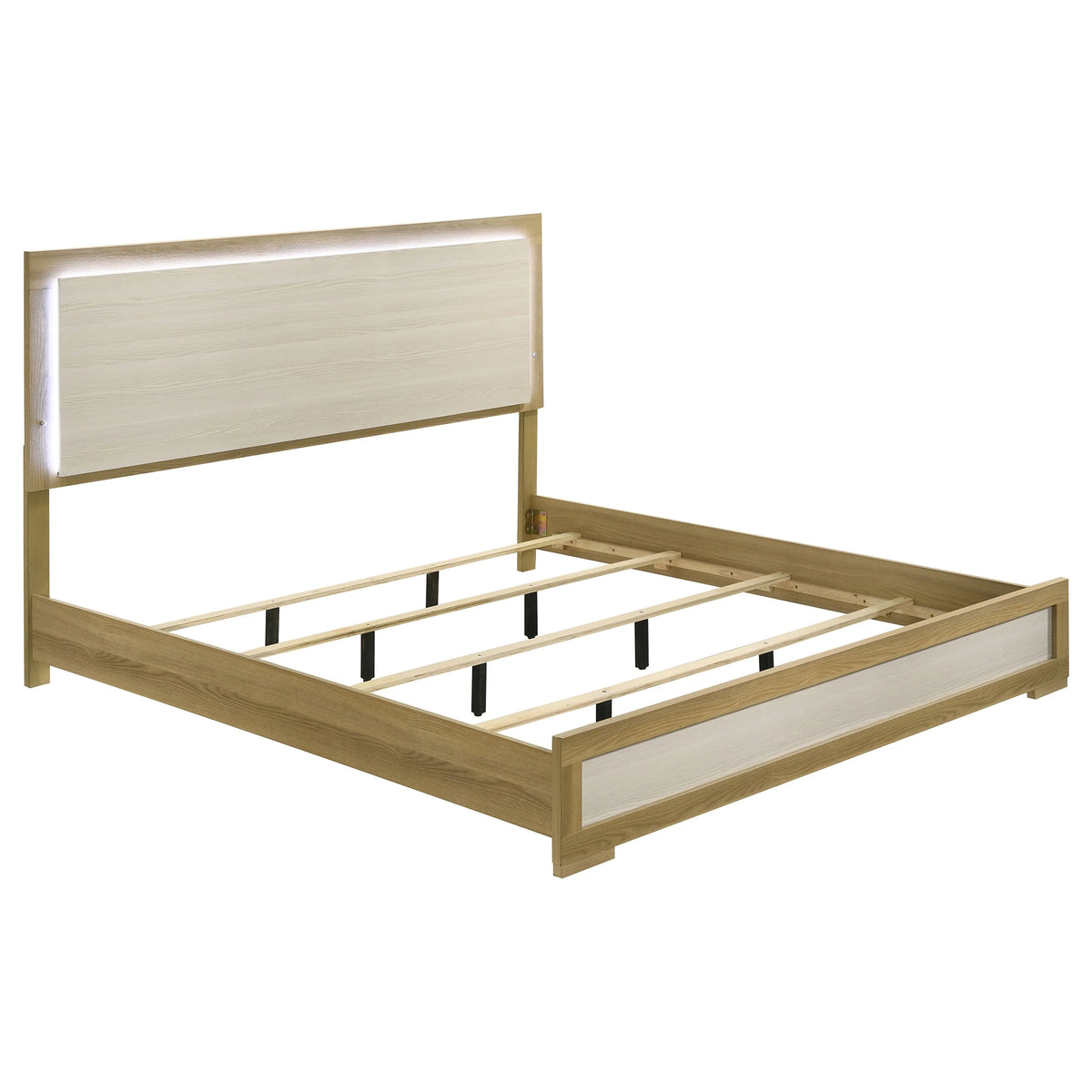 Coaster Hyland 4-Piece Wood Eastern King Bedroom Set in Natural and White