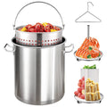 ARC 40QT Stainless Steel Stockpot For Seafood Boil Crawfish Boil Pot,Crab Boil Shrimp Boil Turkey Fryer Pot with Basket Divider and Hook, Lobster Tamale Steamer Pot Outdoor Cooking And Home Brewing
