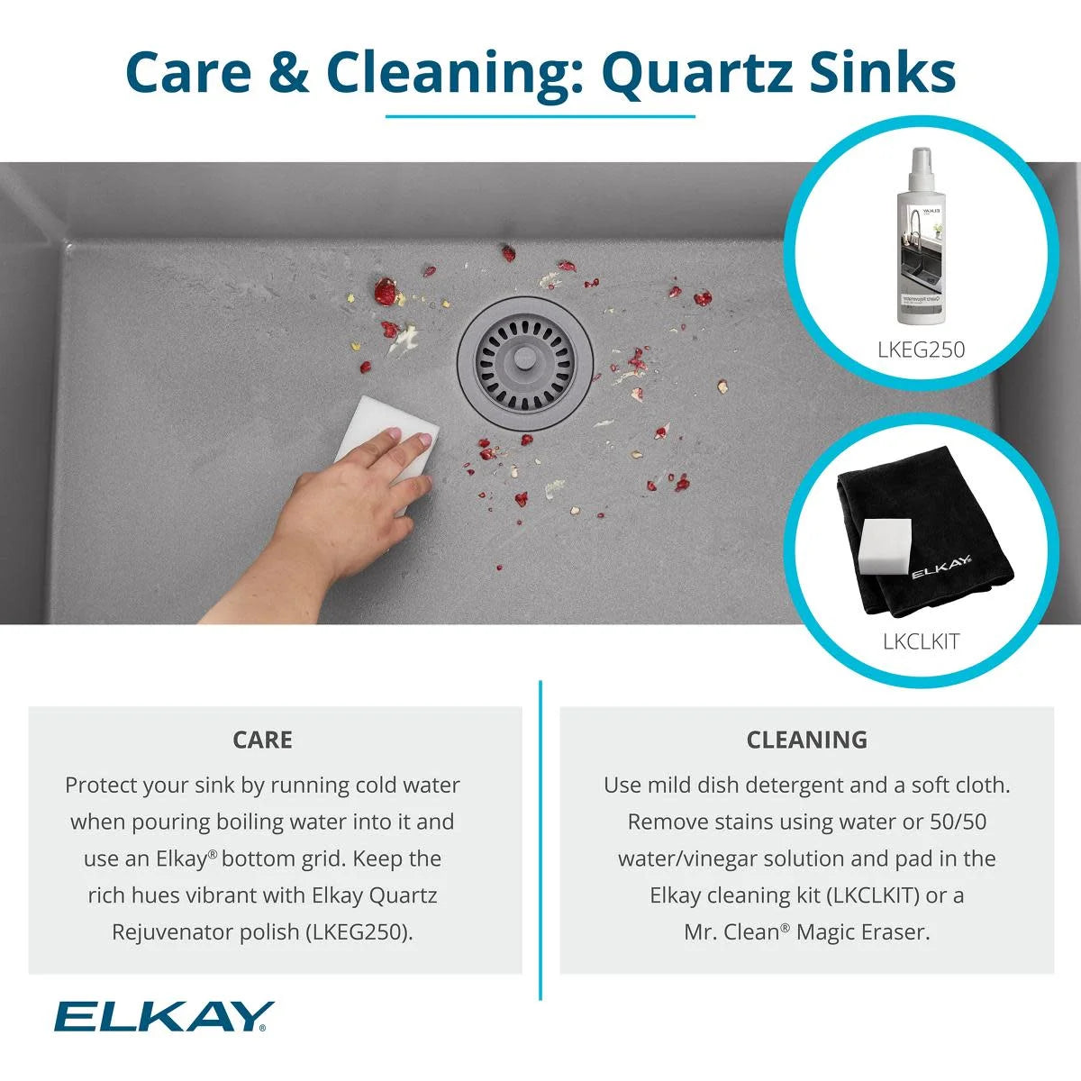 Elkay Quartz Classic 25" x 18-1/2" x 11-13/16", Undermount Laundry Sink with Perfect Drain, White