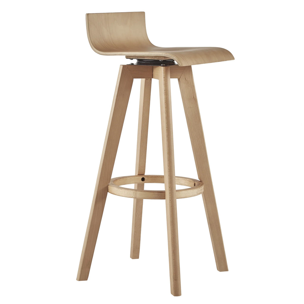 Weston Home Aleksi Modern Wood 29-inch Swivel Bar Stool, Set of 2, Natural