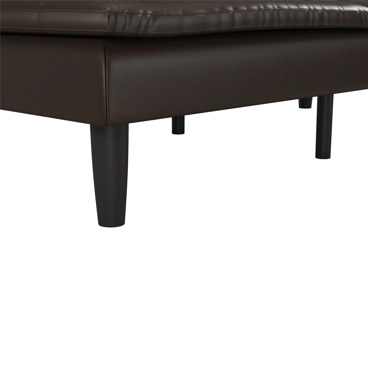 Mainstays Memory Foam 71.5" Futon with Cupholder and USB, Black Faux Leather