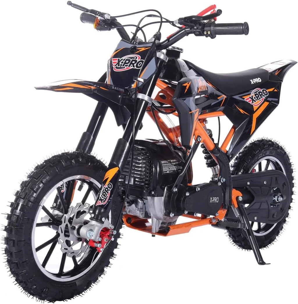 X-Pro Brand New Upgraded Hawk 40cc Gas Powered 4 Stroke Mini Pit Dirt Bike with Pull Start for kids 10" Wheels