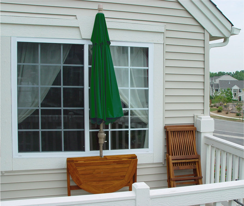 OFF-THE-WALL BRELLA Sunbrella Half Umbrella, 9'-Width, Teak Canopy