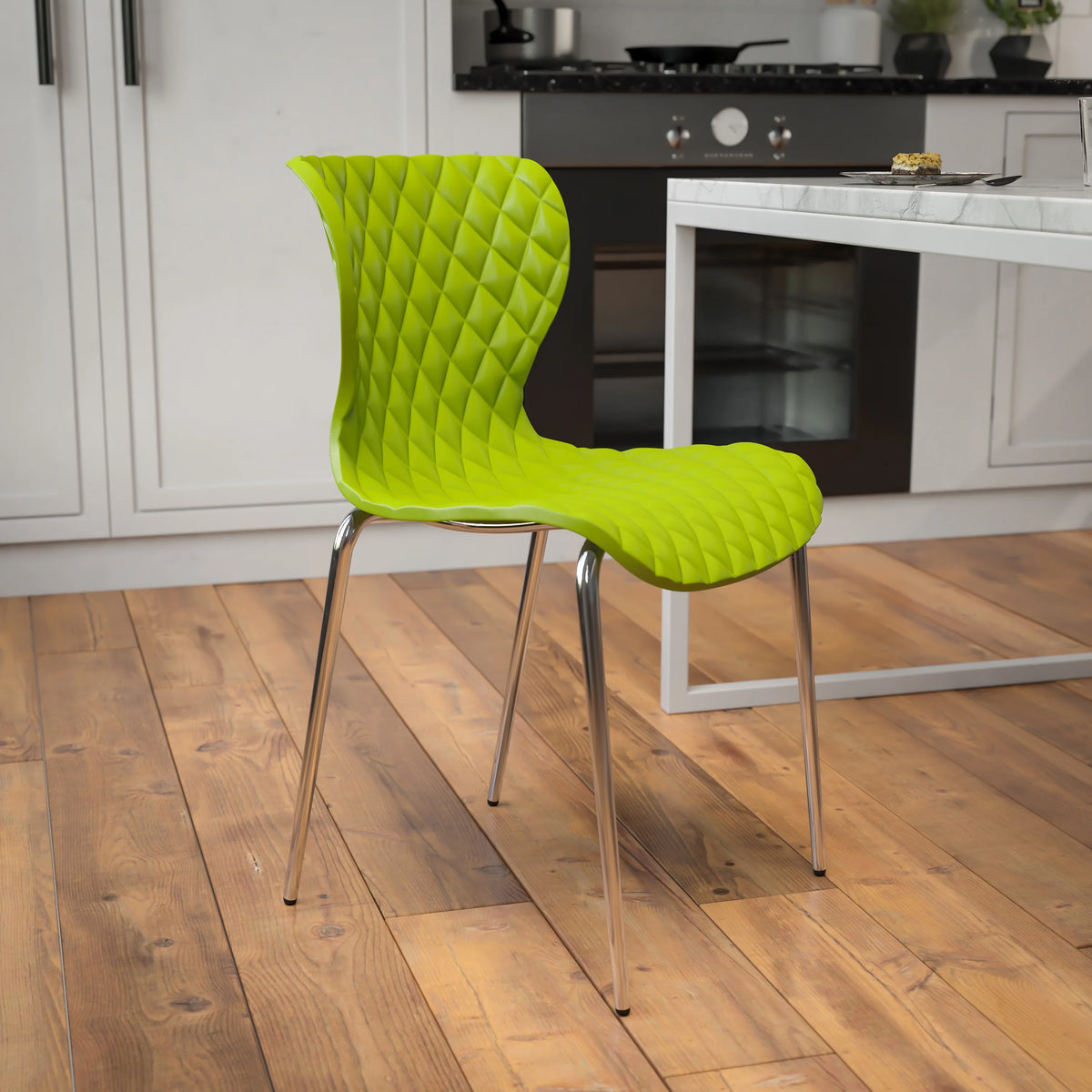 Flash Furniture 4 Pack Lowell Contemporary Design Orange Plastic Stack Chair