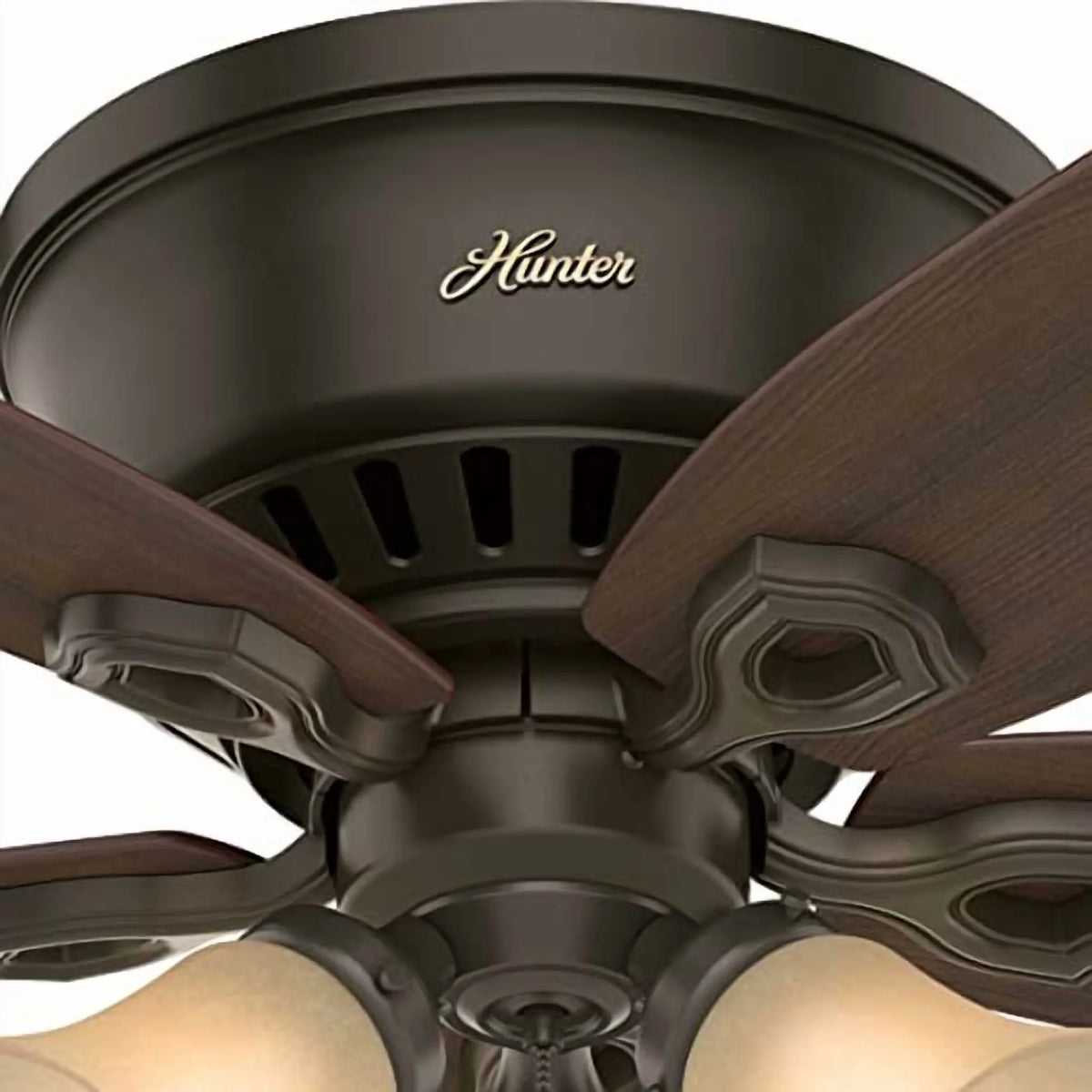 Hunter Fan Company, 51092, 42 inch Builder Brushed Nickel Low Profile Ceiling Fan with LED Light Kit and Pull Chain