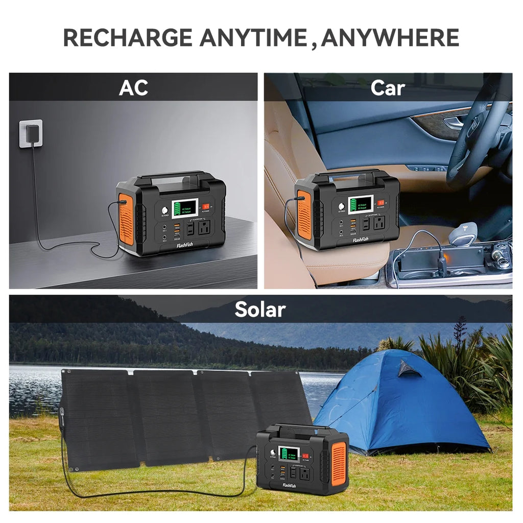Flashfish 200W Portable Power Station, 40800mAh Solar Generator, Portable Generator for Camping Travel Emergency