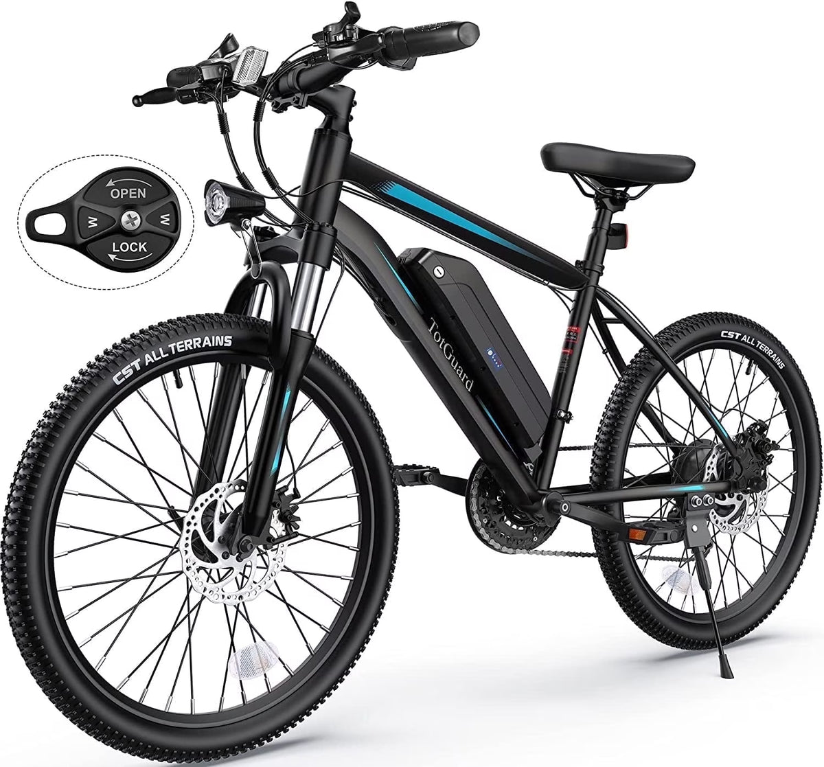 TotGuard Electric Bike for Adults, 26" Ebike 350W Adult Electric Bicycles, Electric Mountain Bike with 36V 10.4Ah Battery, Suspension Fork, Shimano 21 Speed Gears