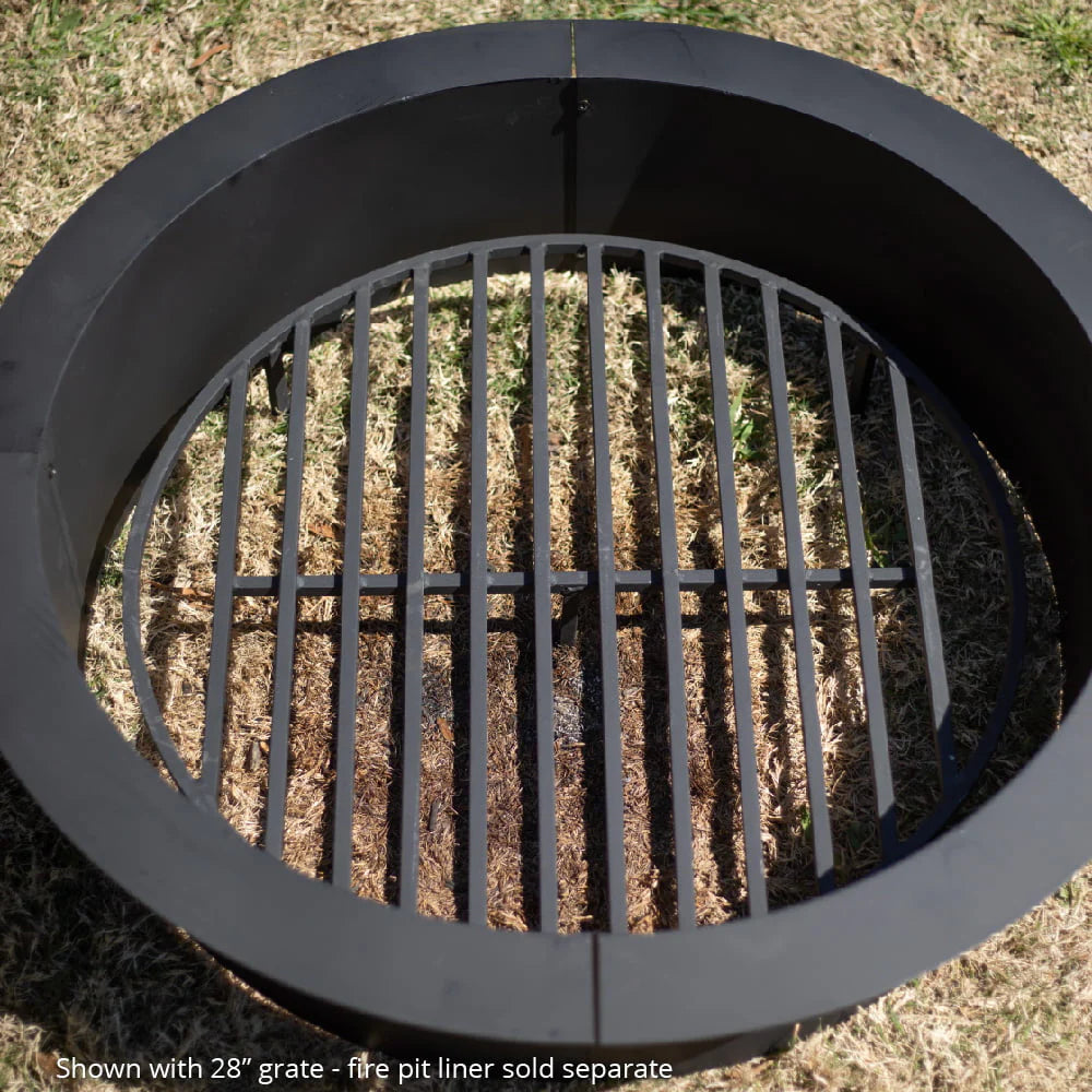 Titan Great Outdoors Round 30.5in Fire Pit Grate, Heavy Duty 1/2in Steel Elevated Log Wood Pit Grate, Burning Fireplace and Firepits