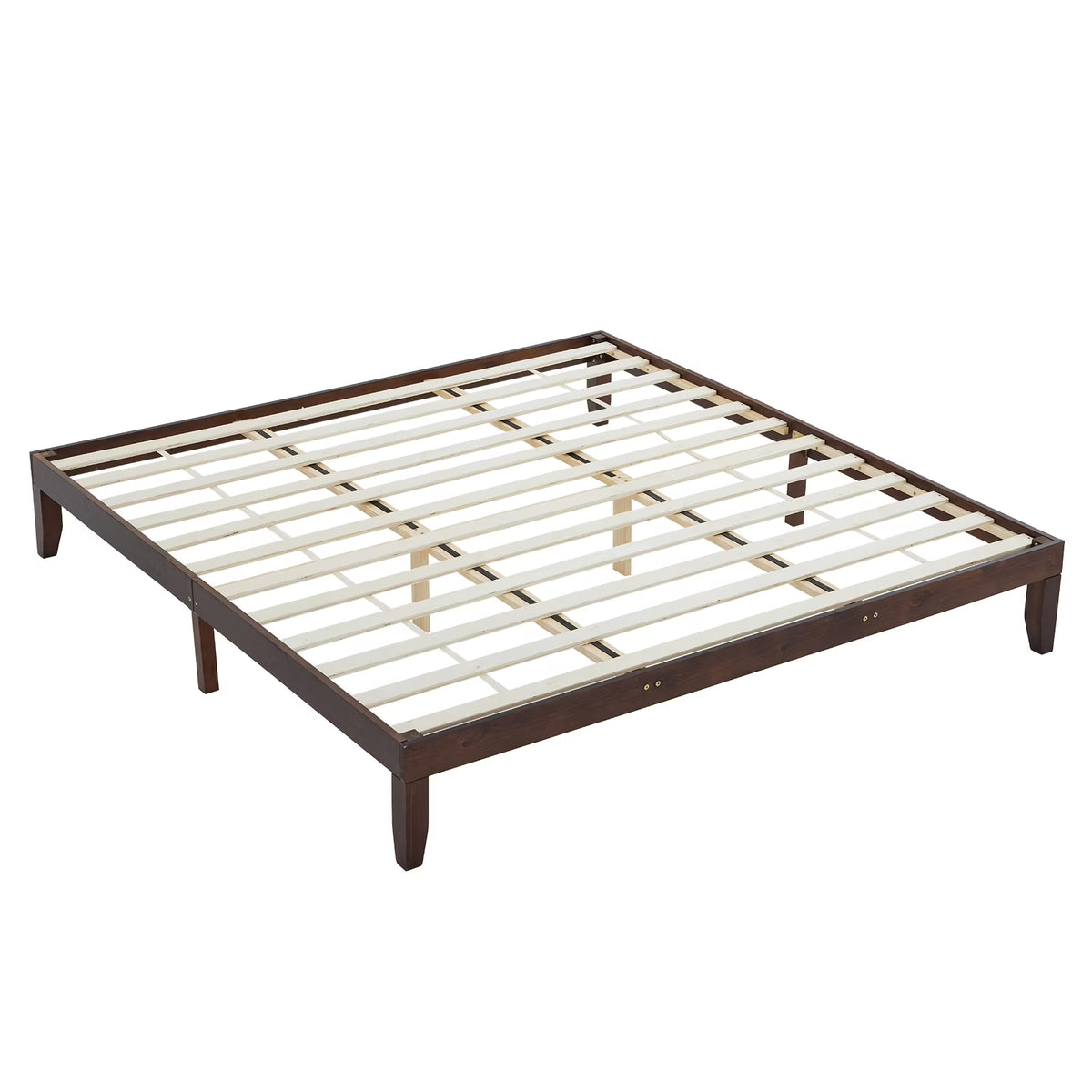 12 Inches Wood Platform Bed Frame Twin Size, Solid Wood Mattress Foundation with Strong Wood Slat Support