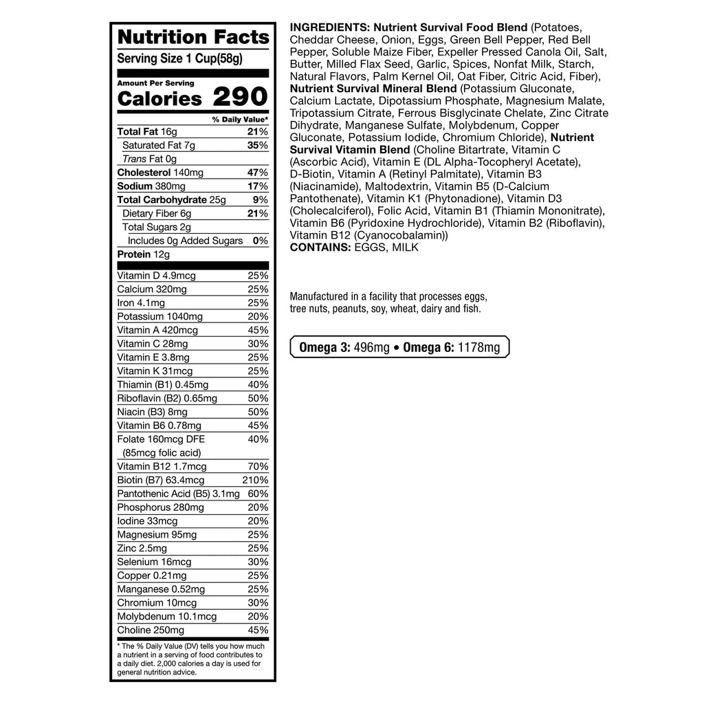 Nutrient Survival Freeze Dried Homestyle Scramble 6-pack (60 Total Servings)