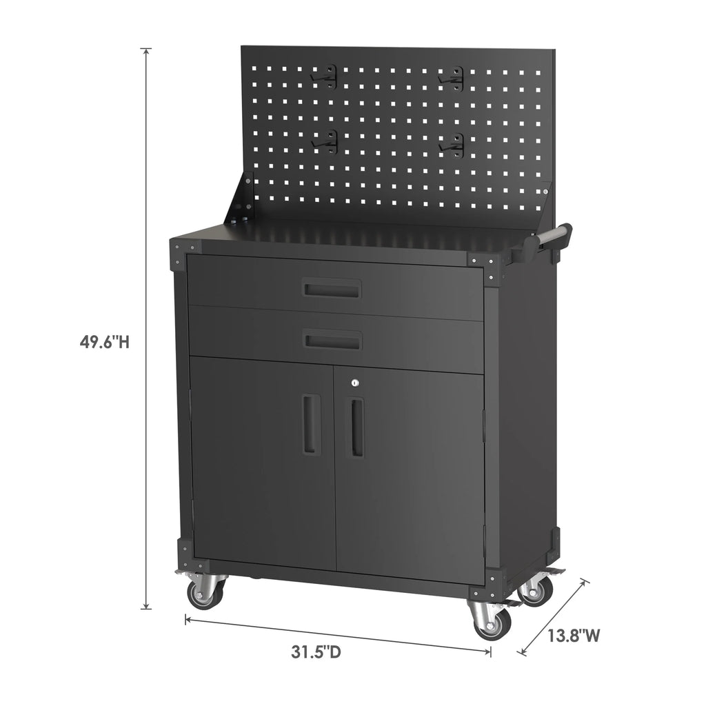 Aobabo Metal Storage Cabinet with Lock,Garage Storage Cabinet with Wheels,72In Steel Storage Cabinet for Garage Home Storage, Black Required-Assembly