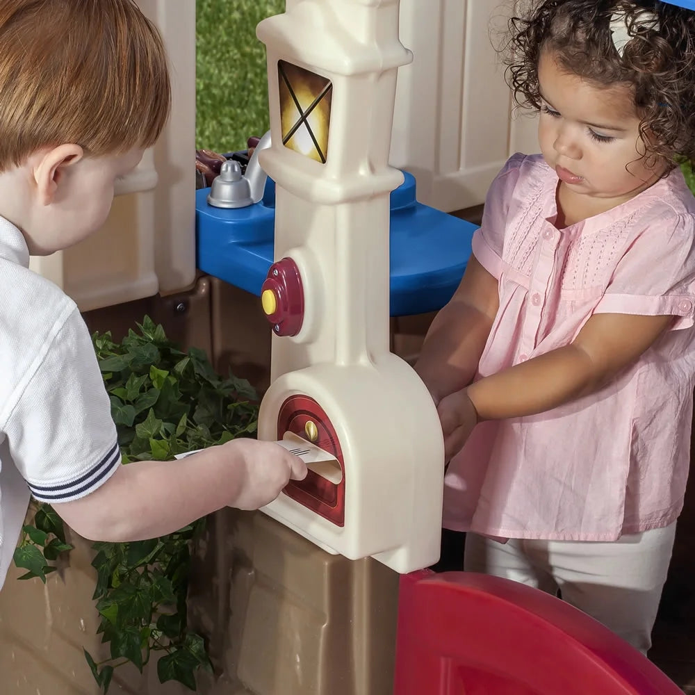 Step2 Neat & Tidy Cottage II Brown Playhouse Plastic Kids Outdoor Toy