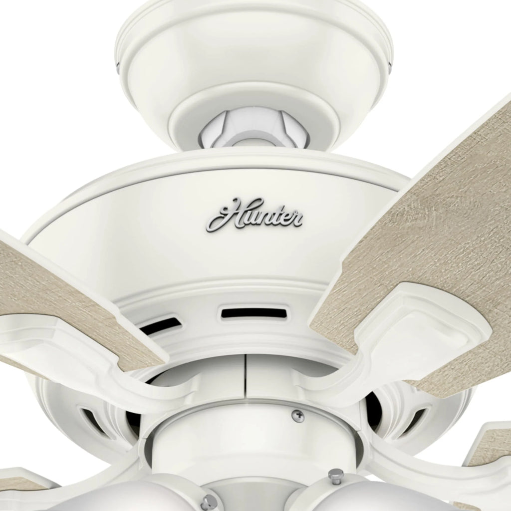 Hunter - Amberlin Indoor Ceiling Fan With Light, 52-inch, Brushed Nickel, Casual-style, 3-speed WhisperWind Motor, 53216, for Living Rooms, Bedrooms