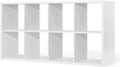CAPHAUS Sturdy Room 13-Inch Cube Storage Organizer Shelf, with Extra Thick Exterior Edge, Open Storage Shelf Divider, Bookcase, 8-Cube, White