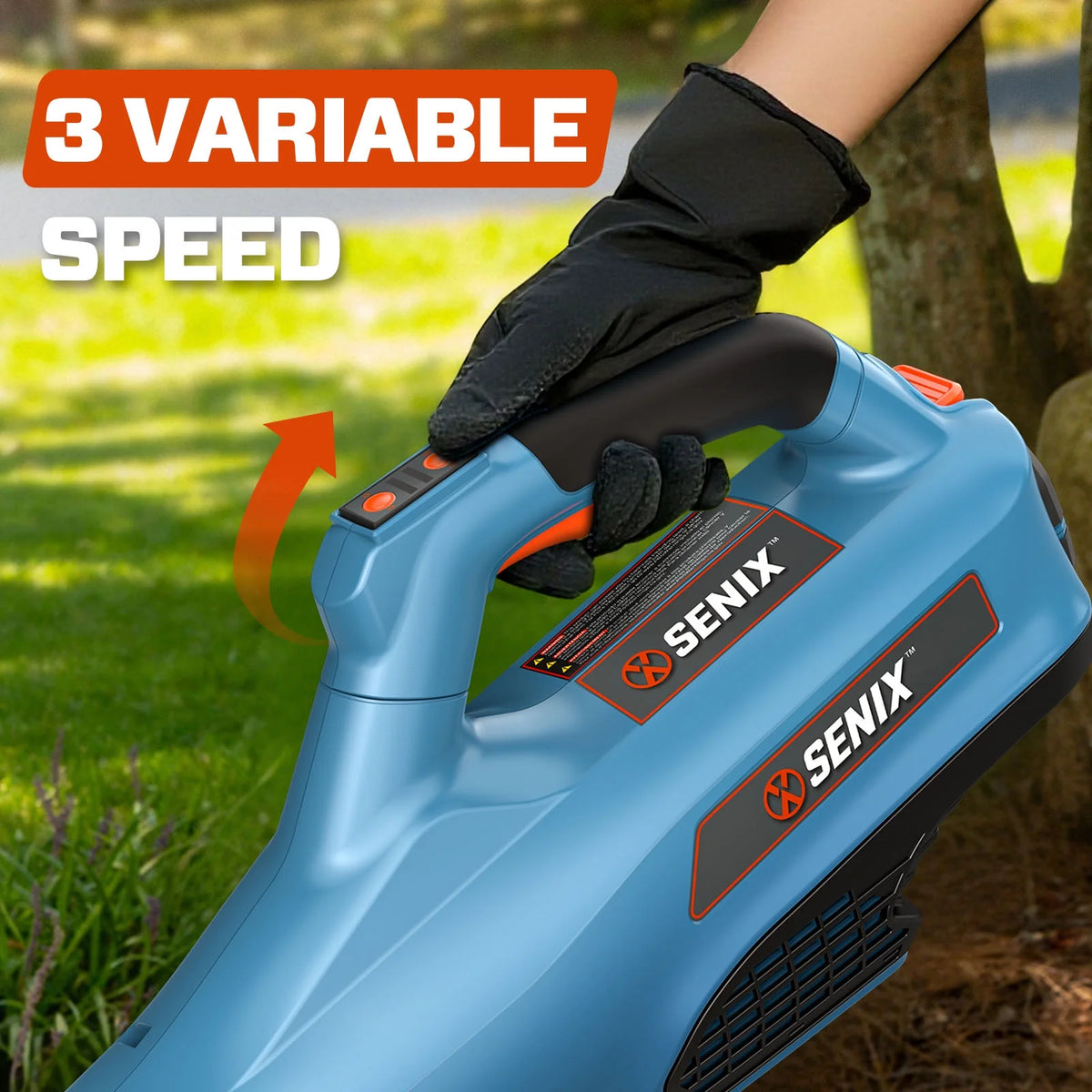 SENIX X6 60V Max* Brushless Cordless Leaf Blower with 4.0 Ah Battery and Charger, Variable Speed Up to 810CFM 170MPH, BLAX6-M1