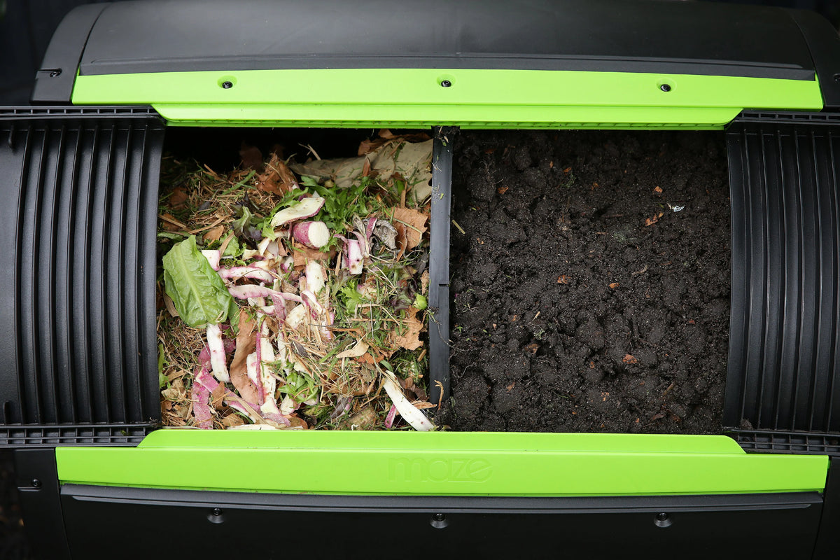 RSI 65 gal Black and Green Metal and Plastic Tumbling Composting Bin