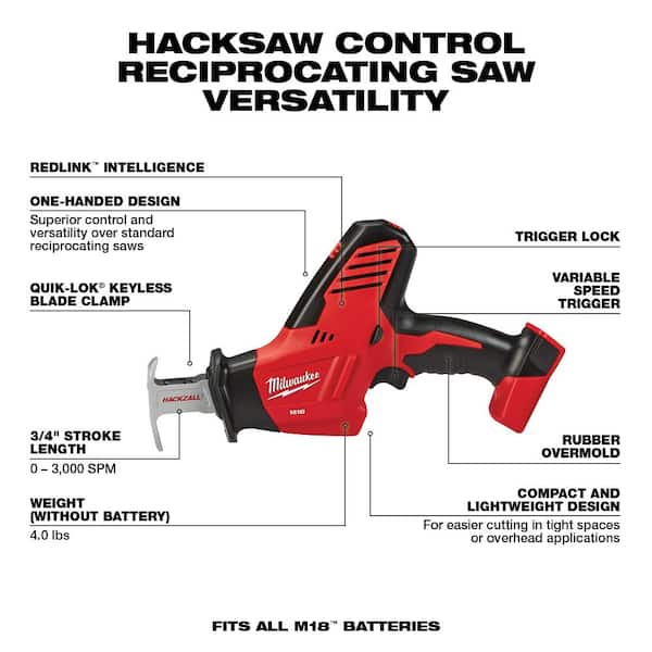 M18 18V Lithium-Ion Cordless Combo Tool Kit (7-Tool) with (4) 3.0 Ah Batteries, Charger and Tool Bag