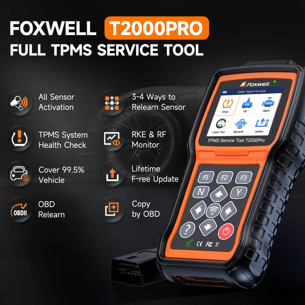 FOXWELL TPMS Reset Tool relearn Tool, Activate/Relearn All Sensors, TPMS Scan Tool Read/Clear DTCs, TPMS Program-ming Tool