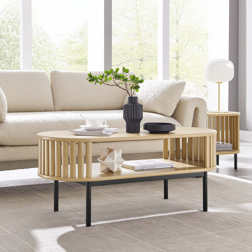 Modway Fortitude Wood Coffee Table in Walnut Black