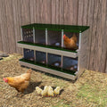 Metal Chicken Nesting Box for Laying Eggs, Rustproof Wall-mountable Roll Away Chicken Laying Boxes for Hens, Waterproof, Ventilated with Perch, 8 Compartments, Green
