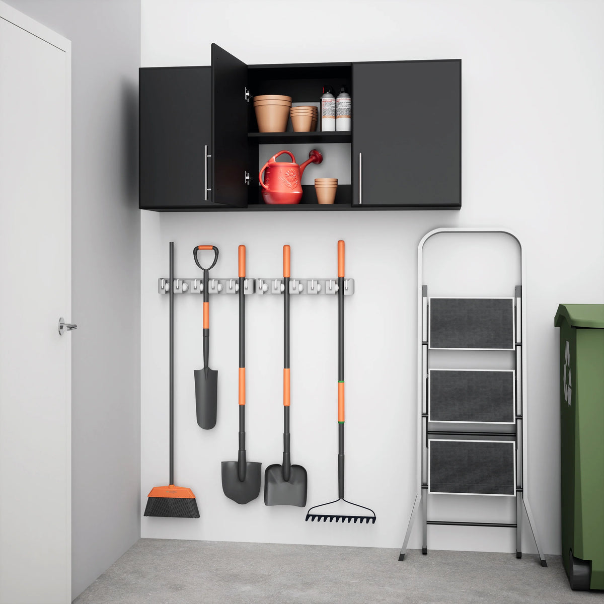 Prepac Elite Wall Cabinet, Versatile Adjustable Garage Wall Cabinet by Prepac, Tall 3-Door, 54"W x 24"H x 12"D, BEW-5424, Black