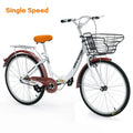 26 Inch Women Bike, Classic Bicycle Retro Bicycle, Cruiser Bike, White