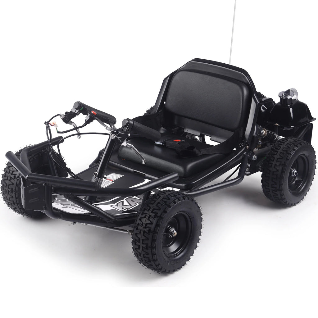 SAY YEAH Gas Go Kart,Sturdy Steel Frame Go Kart for Kids 8+,20mph Top Speed,185lbs Max,Black