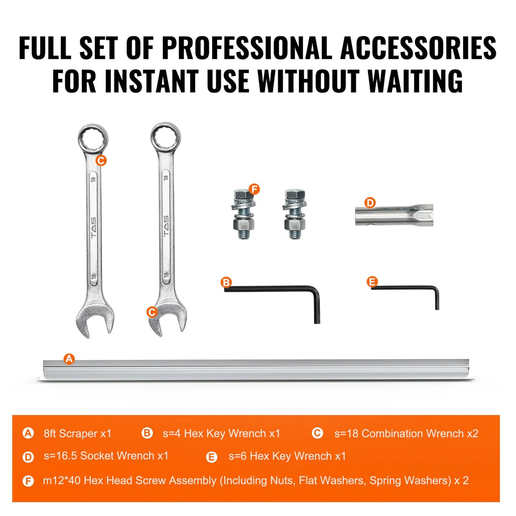 VEVOR Gas Concrete Power Screed, 8ft Aluminum Board Straight Edge Bar Set, 4 Stroke Cement Finishing Vibrating Motor with Height Adjustable Handles, High Efficient Concrete Tools 6500RPM
