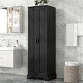 Urli Modern Double Door Storage Cabinet with Adjustable Shelves, Black