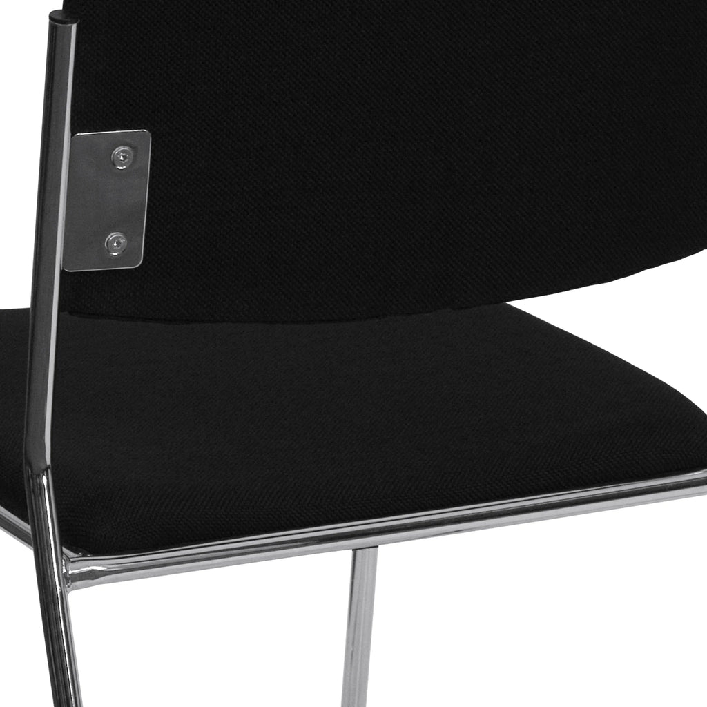 Flash Furniture Hercules Series Adult High-Density Vinyl Sled Base Stack Chairs, Set of 5, Black